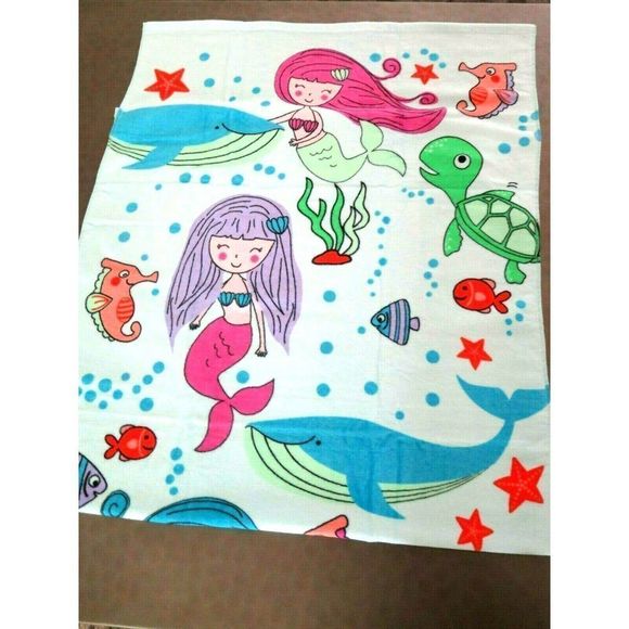 Surf & Sand Kassafina Large Beach Towel Mermaid Turtle Whale 100% Cotton $58 - Picture 5 of 6